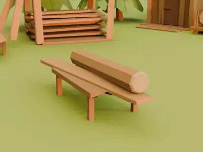Low Poly Forest Lumber Camp Stylized 3D Environment Pack Free low-poly 3D model