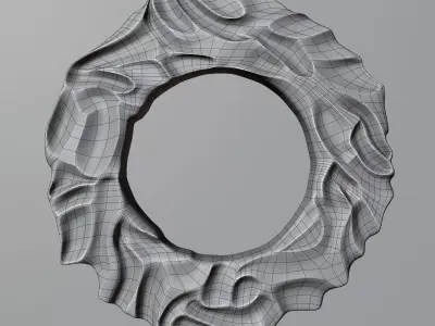 Round Mirror 3D Model Luxury Wall Decor for Interior Design 3D model