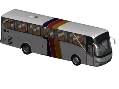 Japanese Travel Bus with textured FBX and unity package 3D model