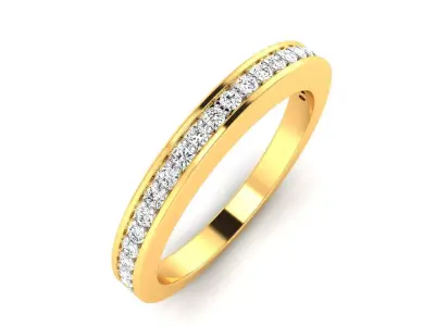 Band 3dm Render Details gold diamond eternity ring 3D print model