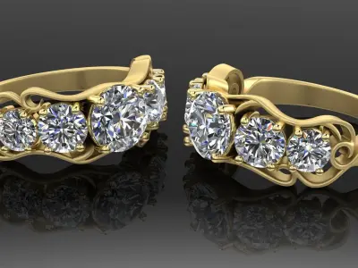 Ring with patterns 3D print model