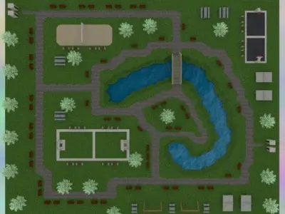 Blender 3D Model PARK very good quality  Free 3D model