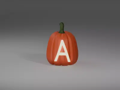 Halloween Pumpkin 3D Alphabet Pack  3D model