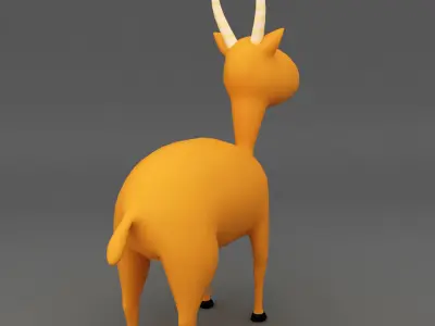 Stag deer rigged toon 3d model  Low-poly 3D model