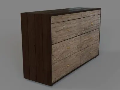Francis 8 Drawer Dresser Rustic Sundried Ash 3D model