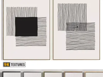 Plaster Two Photo Frame 431 Low-poly 3D model