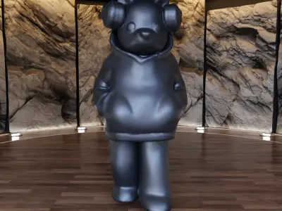 Low Fidelity Bear Headphones Figure Fan Art Toy  3D print model
