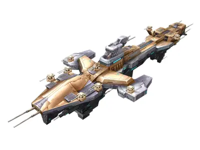 Extra large fortress type - big spaceship 02 3D model
