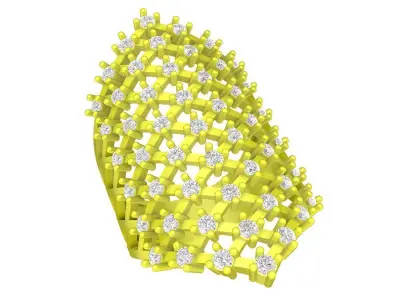 Luxury Full Pave Cluster Ring 3D Model for Fine Jewelry 4312 3D print model