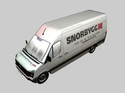 A Volkswagen pickup truck for transportation of goods Low-poly 3D model