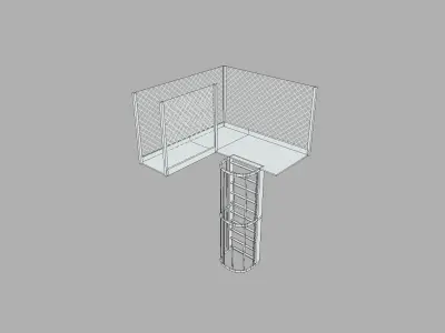 Metal Walkway and Ladder Free low-poly 3D model