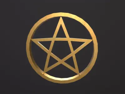 Pentagram Symbol 3D Model Low-poly 3D model