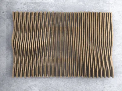 Parametric Wavy Wooden Wall Decor - 23 - CNC files for cutting 3D model
