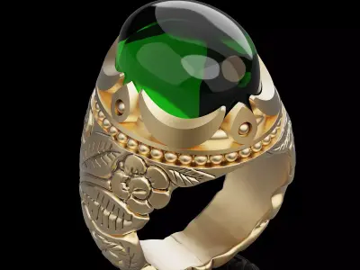 Lux ring silver gold sterling printable jewelry 3D model 3D print model 3