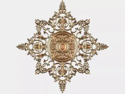 Carved round decor for cnc 42 3D model