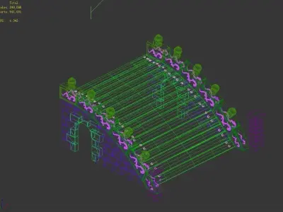 gAME Qing Dynasty Architecture - Stone Bridge 32 3D model