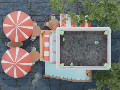 cartoonhome interier Free low-poly 3D model