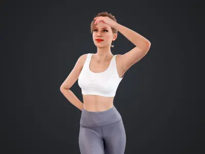 Yoga Girl Low-poly 3D model