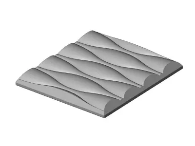 Undulated wave 3d decor wall relief N02 3D print model