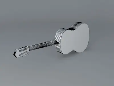 Nylon string acoustic guitar Free 3D model