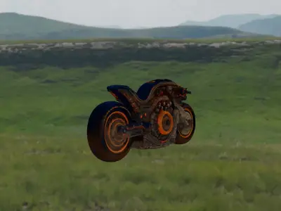 Chrono Forge Leviathan  Hyper Mechanical Motorcycle Low-poly 3D model