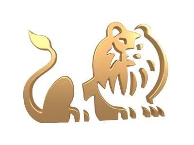 Lion Emblem v4 005 Low-poly 3D model