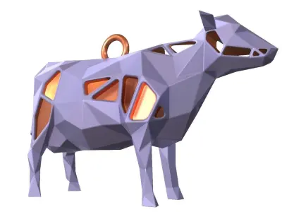 Animal Charm Cow Pendant 3D print model