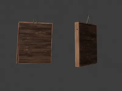 Cartoon photo frames and paintings Low-poly 3D model 3D model