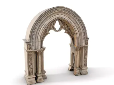 Ornate Stone Archway model pack Low-poly 3D model