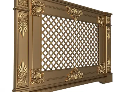 Radiator Cover Decorative Screening Grille Panel 016 Low-poly 3D model
