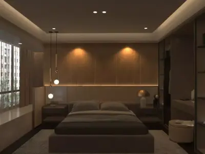 Luxurious 3D Bedroom Design 3D model