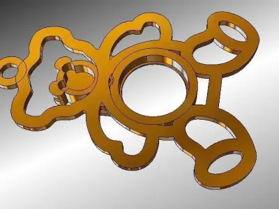 Gold Bear jewelry Free 3D print model