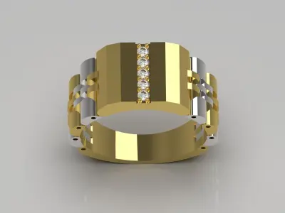 Luxury man Rolex design diamond ring model ror0023 3D model