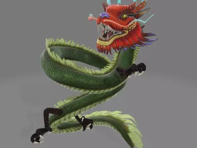 asian dragon 3D model purchase