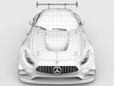 Mercedes-Benz AMG GT3 Low-poly 3D model