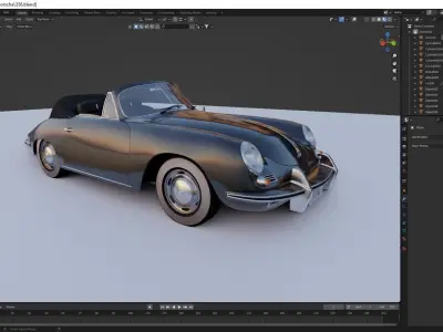 Porsche 356 b cabriolet 1962  3D model
