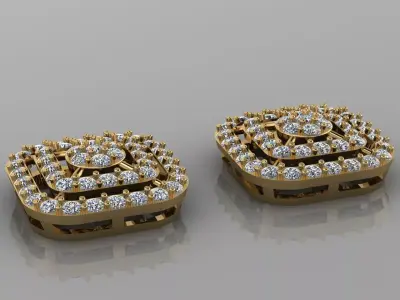 Square Diamond Earring 3D print model