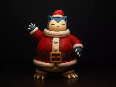 Snorlax Santa Claus 3D Print Festive Pokemon Holiday Christmas  3D print model