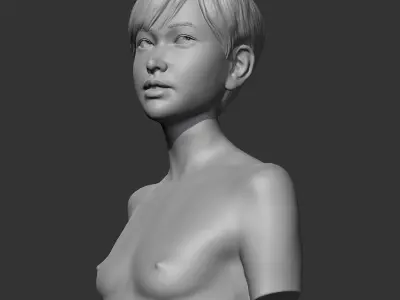 HD girl bust O 3D print model 3D print model