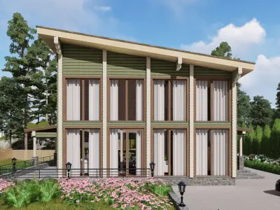 3D model of a wooden house 3D model buy