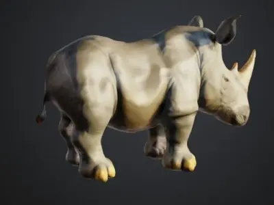 Rhino - Photorealistic Low-poly 3D Model Low-poly 3D model