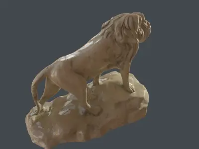 Lion museum sculpture 3D model