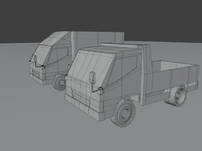 The 6 Wheels Truck Low-poly 3D model