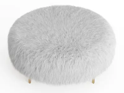 Mongolian Lamb Galleria Ottoman 3D model