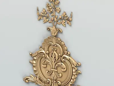 Carved decor central 006 3D model