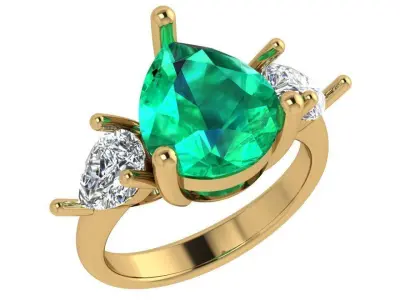 Pear Cut Ring 4624 3D print model