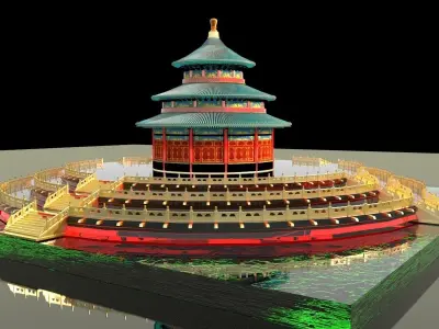 Chinese palace temple 3D model