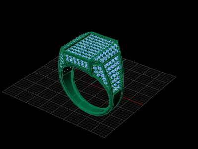 Print Ready STL 3DM  Gents Rings Diamond Men Ring  3D print model 170