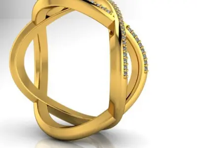 Diamond Infinity Eternity Fashion Ring 3D print model