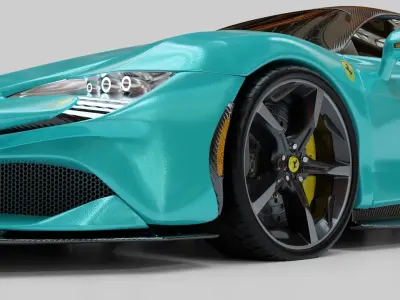 Ferrari sf90 Green Mint 3D model